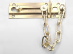 First Watch Security 1879 Chain & Bolt Door Guard, Polished Brass