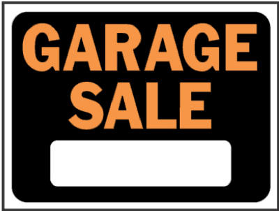 Hy-Ko 3023 Garage Sale Plastic Sign, 9" x 12", Hy-Glo Orange & Black