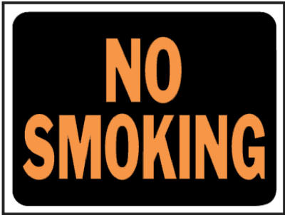 Hy-Ko 3013 No Smoking Plastic Sign, 9" x 12", Hy-Glo Orange & Black