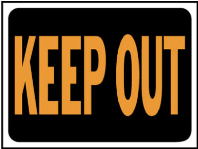 Hy-Ko 3010 Keep Out Plastic Sign, 9" x 12", Hy-Glo Orange & Black