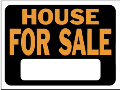Hy-Ko 3004 House For Sale Plastic Sign, 9" x 12", Hy-Glo Orange & Black