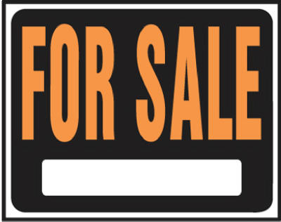 Hy-Ko SP-100 Jumbo Plastic For Sale Sign, 15" x 19", Orange/Black
