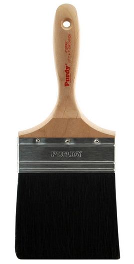 Purdy 144400040 Swan Black China Bristle Straight Paint Brush, 4"