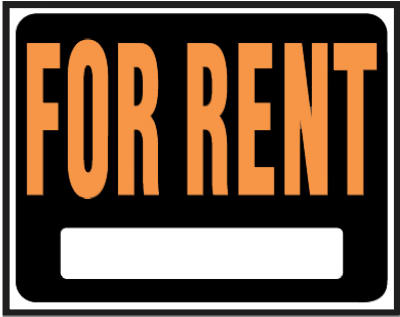 Hy-Ko SP-102 Jumbo Plastic For Rent Sign, 15" x 19", Orange/Black