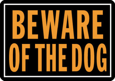 Hy-Ko 838 Beware Of The Dog Sign, 10" x 14", Hy-Glo Orange & Black