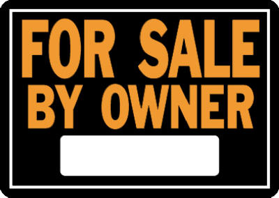 Hy-Ko 845 For Sale By Owner Sign, 10" x 14", Hy-Glo Orange & Black