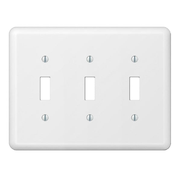 American Tack & Hardware 935TTTW Devon Toggle Wall Plate, White, 3 Gang