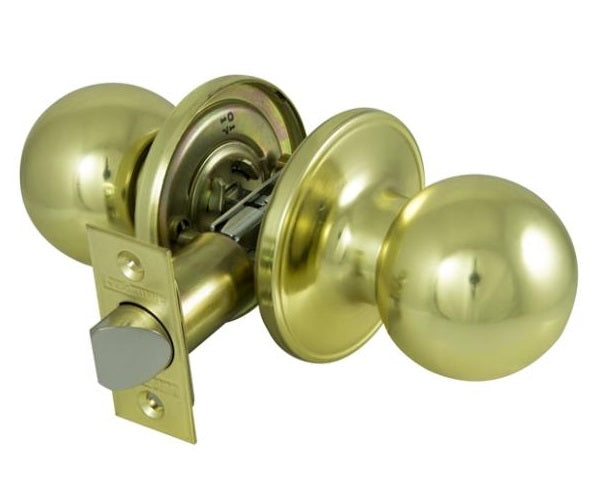 ProSource T3730V-PS 6-Way Adjustable Tubualar Passage Knob Lockset, Polished Brass