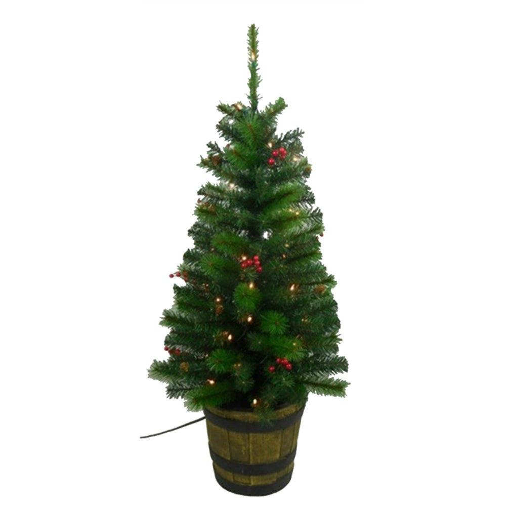 Santas Forest 27217 Whisky Barrel Christmas Tree, 4 Ft