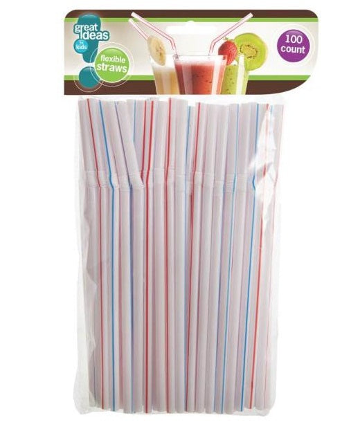 FLP 6043 Flexible Drinking Straws, 100 Count
