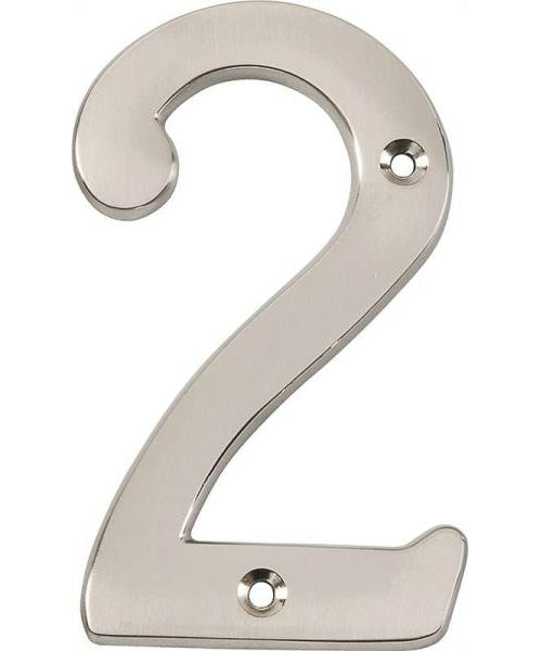 Prosource N-Z042SN-3L-PS House Numbers 2 , Satin Nickel, 4"