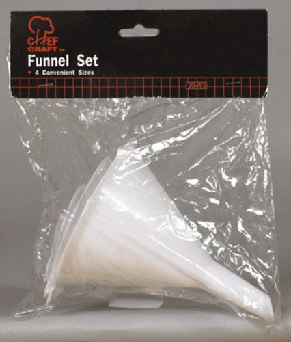 Chef Craft 20493 Funnel Set 4Pc, White
