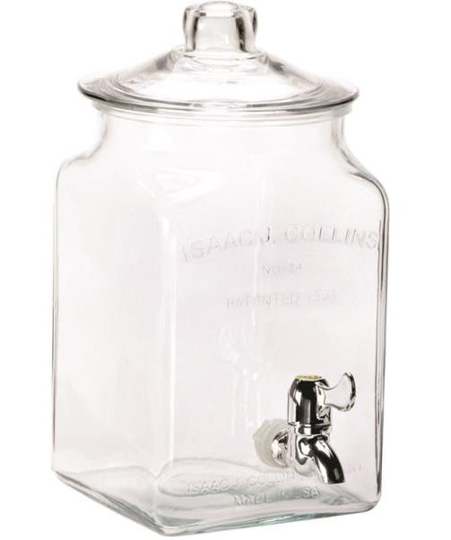Anchor Hocking 93474 I.J. Collins Glass Beverage Dispenser w/ Spigot, 1.5 Gal