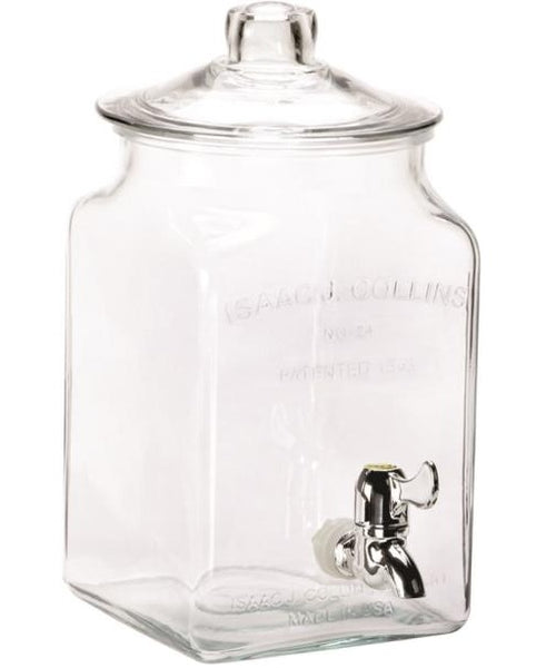 Anchor Hocking 93474 I.J. Collins Glass Beverage Dispenser w/ Spigot, 1.5 Gal
