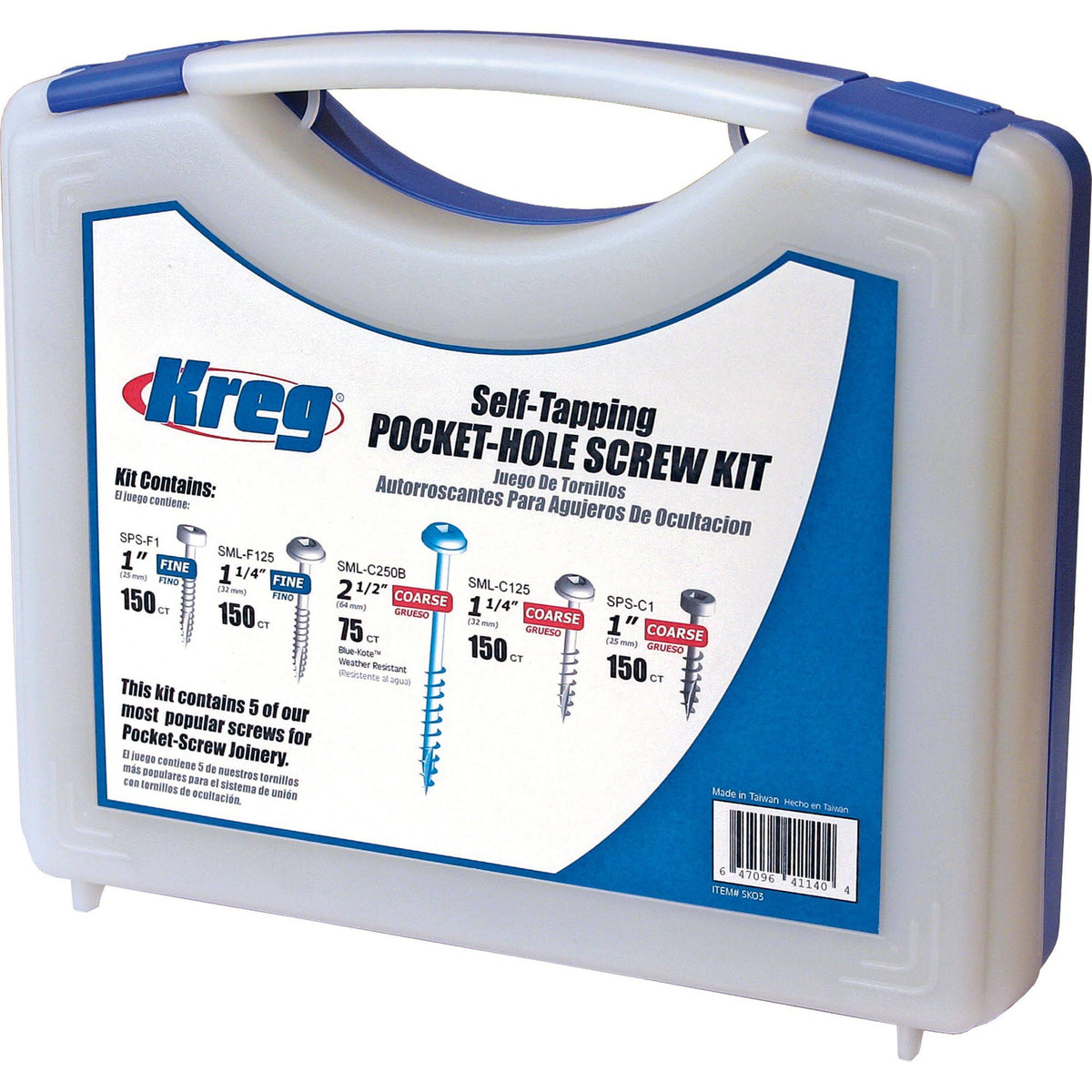 Kreg SK03 Pocket Hole Screw Kit, No.6, No.7, No.8