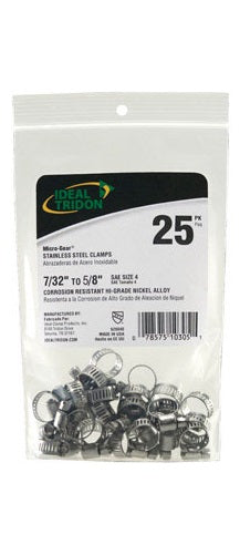 Ideal Tridon 6260450 Hose Clamps, Stainless Steel, 25 Pack
