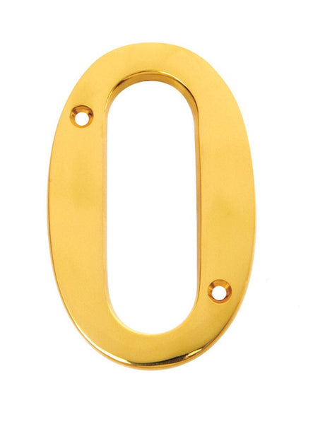 Hy-Ko BR-90/0 House Number, #0, Solid Brass