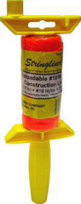 Stringliner Reloadable Construction Line Reel 135', Fluorescent Orange