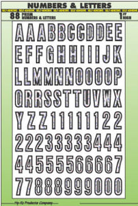 Hy-Ko MM-31 Prism Self-Adhesive Numbers & Letter Set, 1"