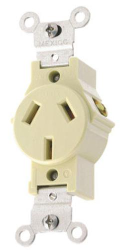 Leviton 05032-0IS Single Commercial Receptacle Flush, 20Amp