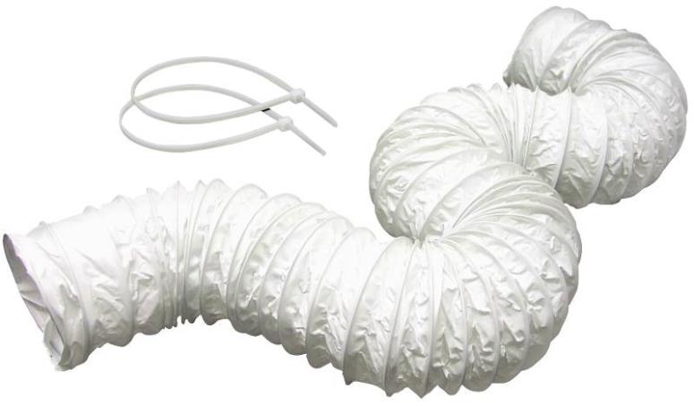 Lambro 1303 Flexible Vinyl Vent Duct Kit With Clamp, 4" x 8'