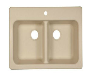 Franke FPC3322-1 Composite Granite 1-Hole Double Bowl Kitchen Sink, Champagne