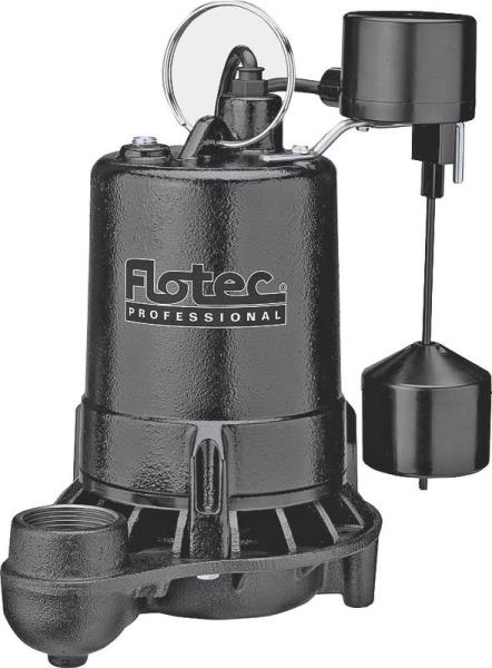 Flotec E50VLT Professional Series Submersible Cast Iron Sump Pump, 1/2 HP