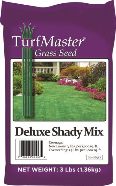 TurfMaster 28-08557 Deluxe Shady Mix Grass Seed, 3 Lbs