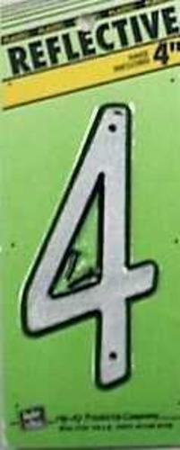 Hy-Ko 30604 #4 Relfective Plastic Number 4"