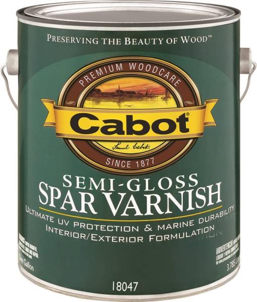Cabot 18047 Semi-Gloss Oil Based Spar Varnish, 1 Gal, Clear