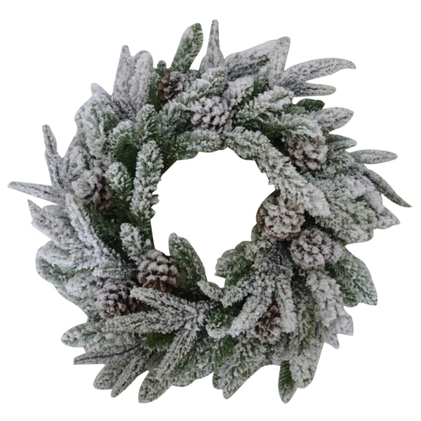 Santas Forest 38301 Christmas Flocked Wreath, 24 Inch