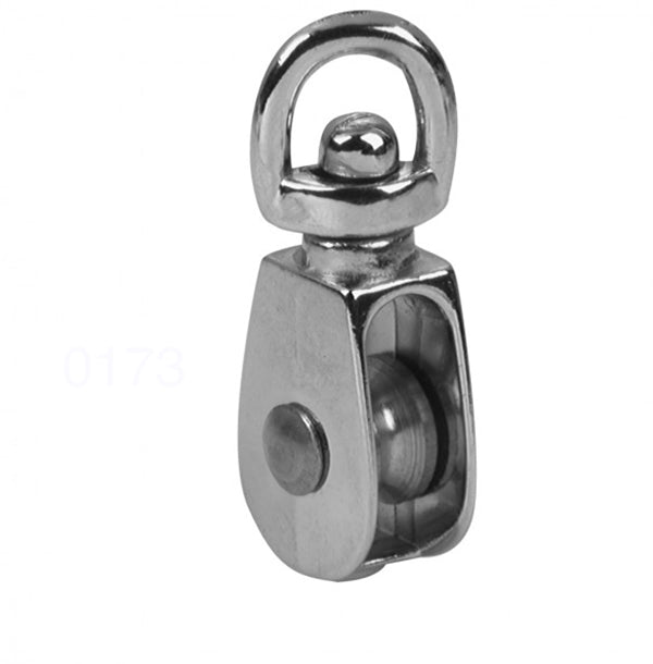 Baron 0173ZD-2 Single Wheel Rope Pulley, Nickel-Plated
