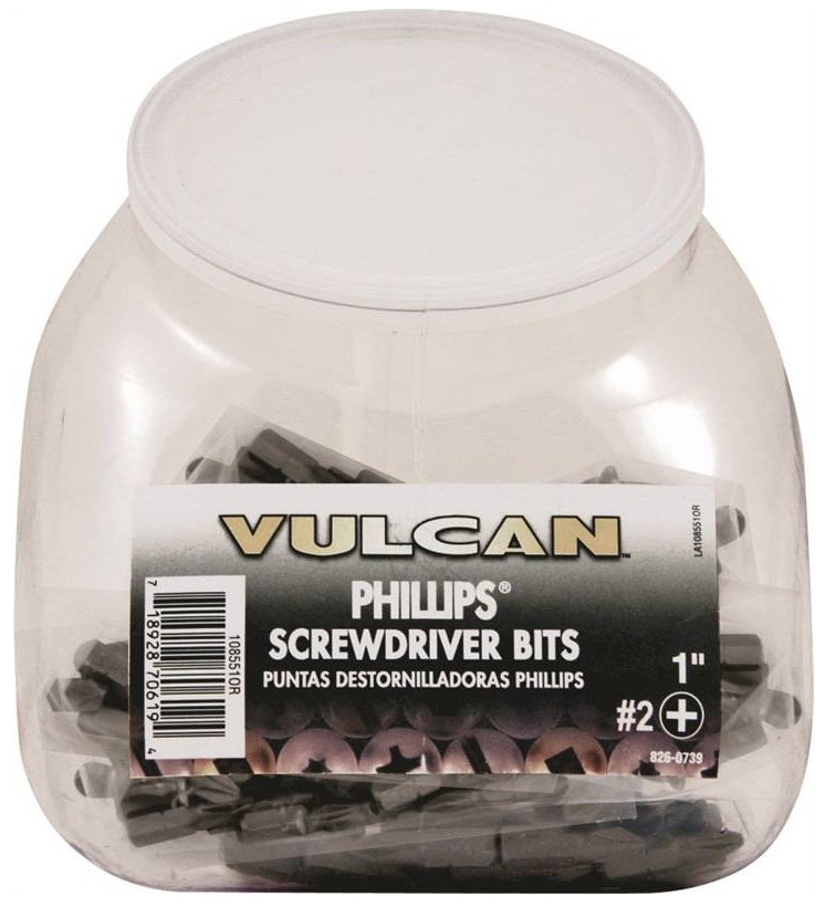 Vulcan 108551OR Screwdriver Bit, S2 Chrome Molybdenum Steel, 1" L