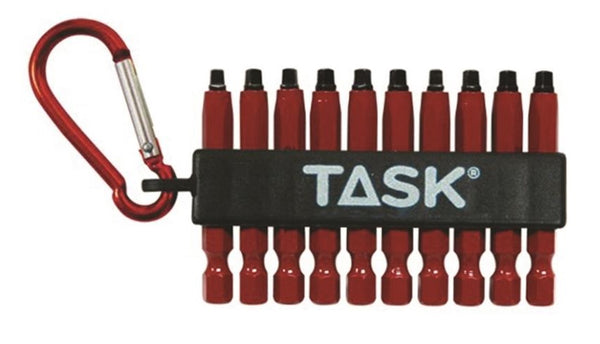 Task Tools T67916 2 Bit Robertson Carabiner Clip, 10 Piece