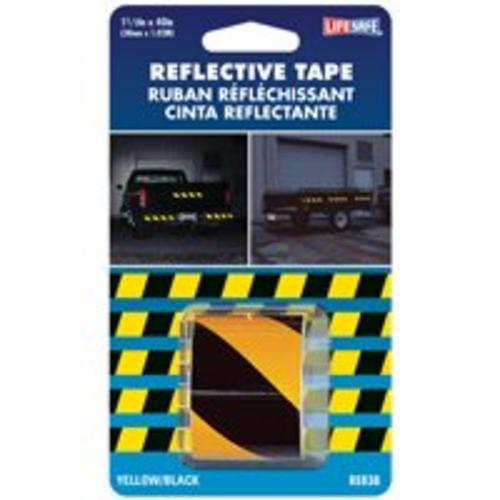 Life Safe RE838 Reflective Tape, 1-1/2" x 40", Yellow/Black