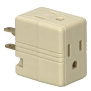 Cooper Wiring BP1482V "3-Wire" Grounded Cube Tap 15 Amp Ivory