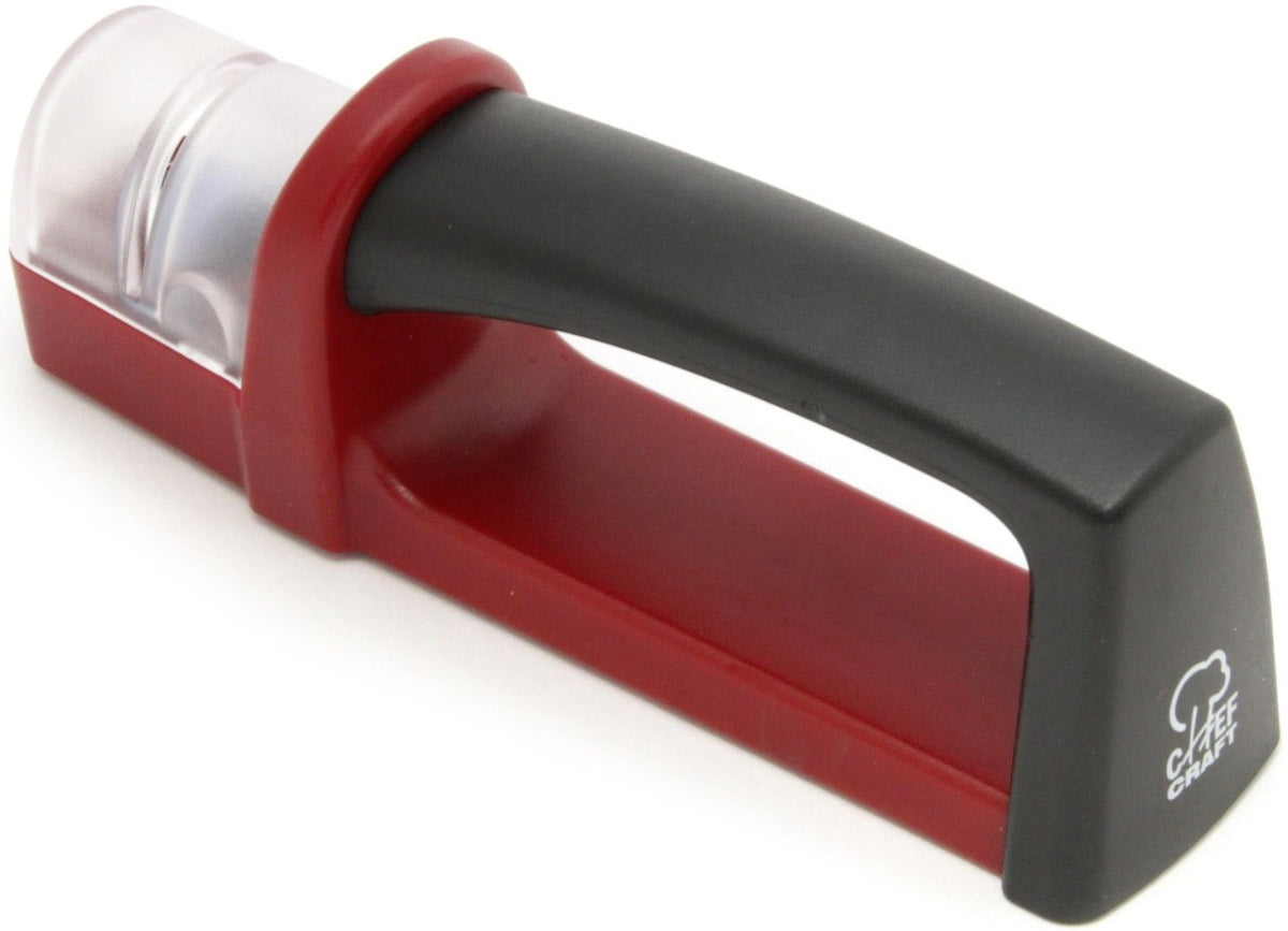 Chef Craft 21608 1-Stone Knife Sharpener, Red