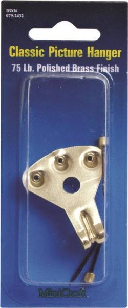 ProSource PH-122274-PS Picture Hanger, Polished Brass