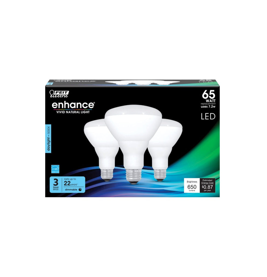 Feit Electric BR30DM/950CA/3 Enhance Dimmable LED Light Bulb, 7.2 W