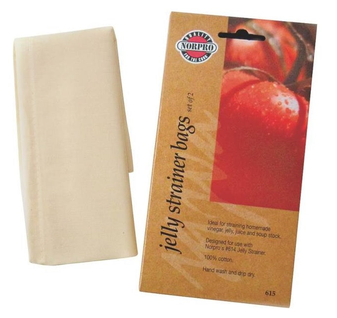 Norpro 615 Jelly Strainer Bags, Cotton, 7" x 9"