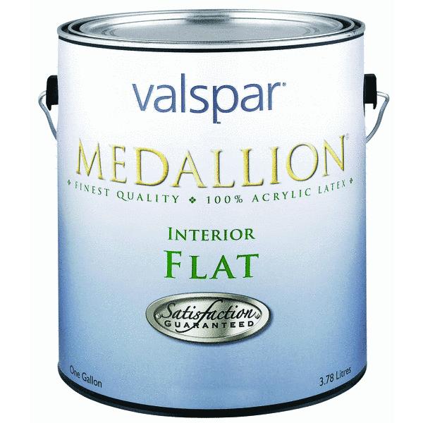 Valspar 027.0001400.007 Medallion Interior Flat Wall Latex Paint, 1 Gal, White