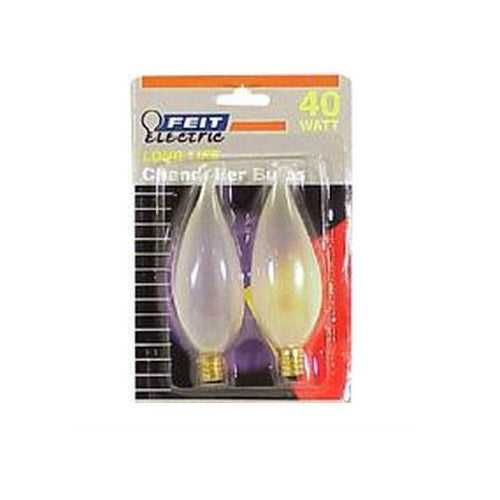 Feit Electric BP40CFF Flame Tip Chandelier Light Bulb, 40 Watts, 120 Volt