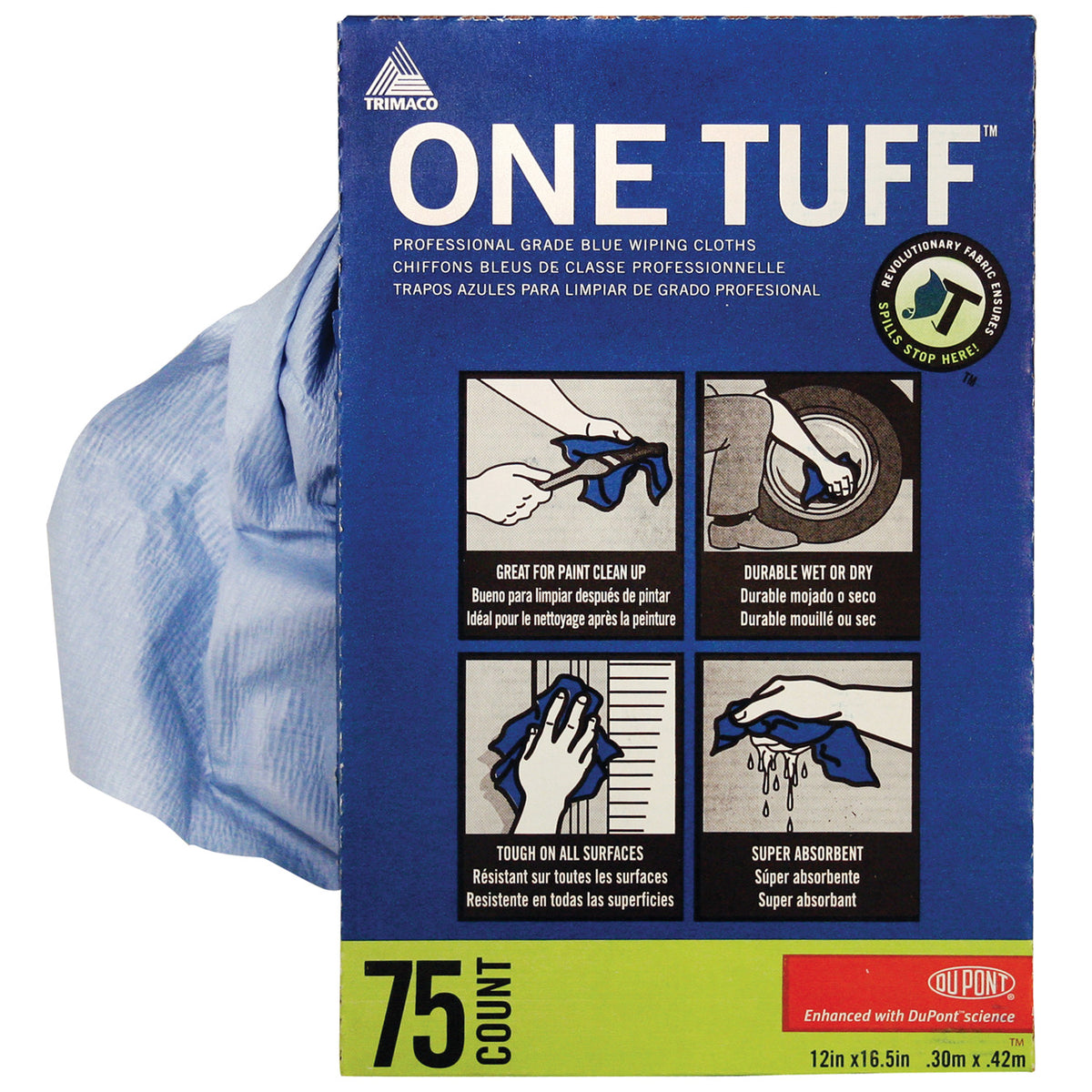 Trimaco 84075 One Tuff Wiping Rags, 75 Count