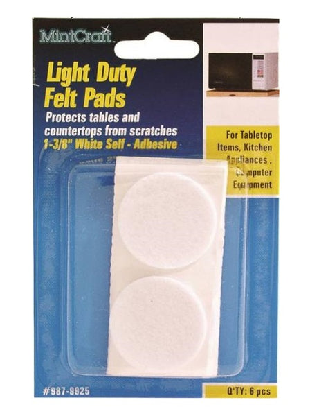 ProSource FE-50225-PS Light Duty Felt Pads, White