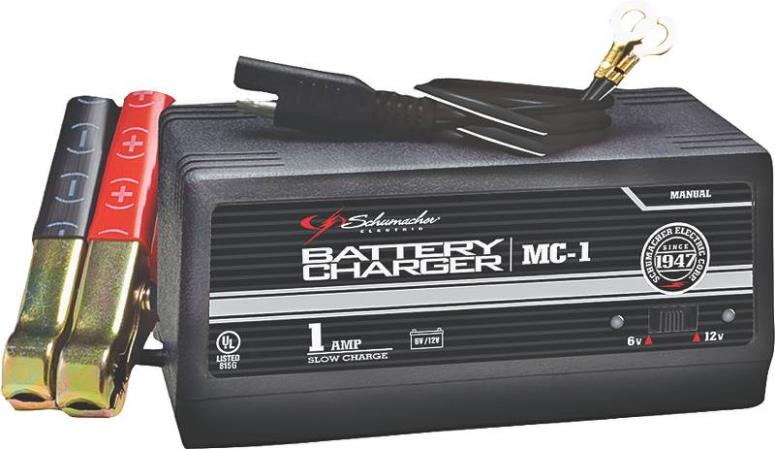 Schumacher MC-1 Manual Trickle Battery Charger, 6/12 V, 1 Amp – Toolbox  Supply