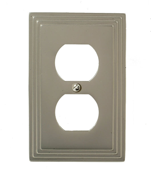 Amerelle 84DN Decorative Receptacle Plate, Satin Nickel