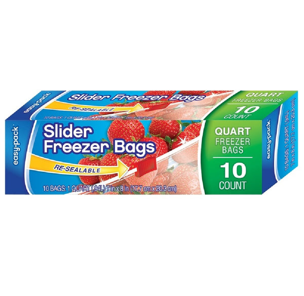 FLP 1308 Easy-Pack Slider Food Freezer Bag, Quart