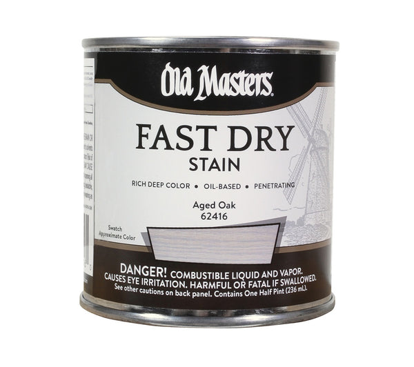 Old Masters 62416 Oil Based Fast Dry Stain, Aged Oak, 1/2 Pint