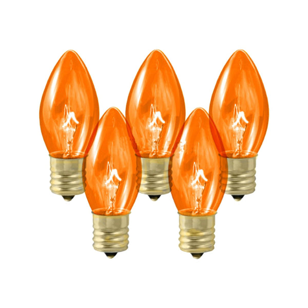Santas Forest 16297 C9 Replacement Christmas Bulb, Transparent Orange