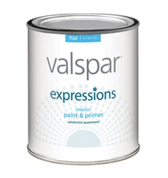 Valspar 17002 Expressions Interior Latex Paint, Flat, Pastel Base, 1 Quarts